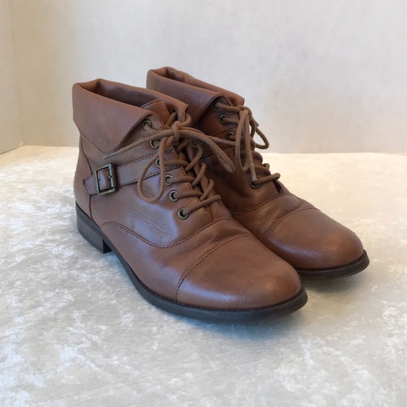 Steve Madden Shoes - STEVE MADDEN LEATHER LACE UP ANKLE BOOTS SIZE 7